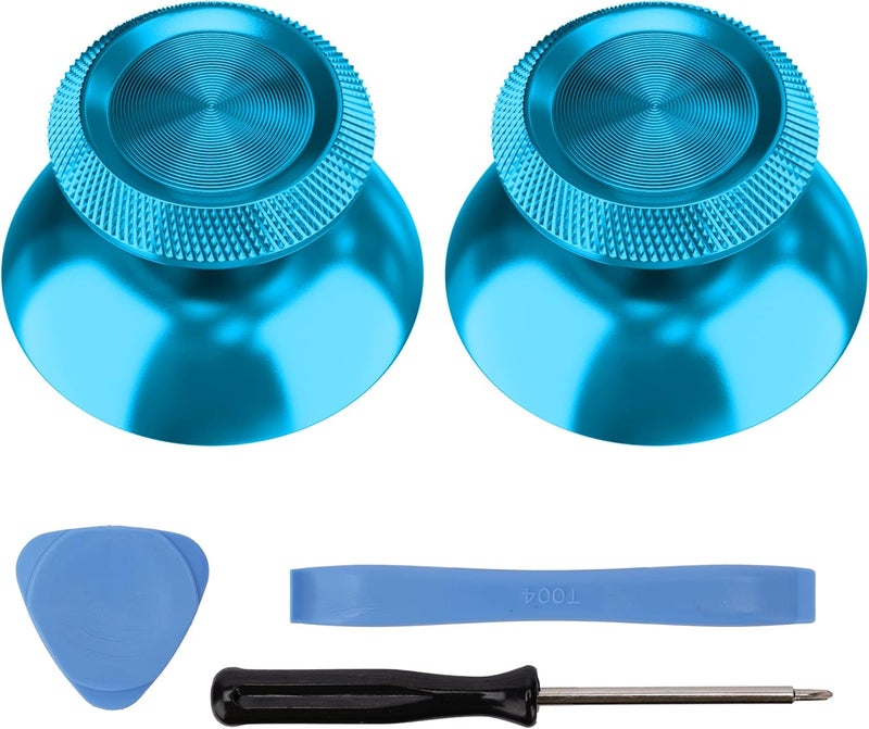 Avericht Metal Thumbsticks for PS5 Controller, Aluminum Joystick Replacement Kit for Dualsense Controller Accessories (Blue) - Image 1